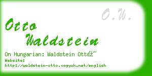 otto waldstein business card